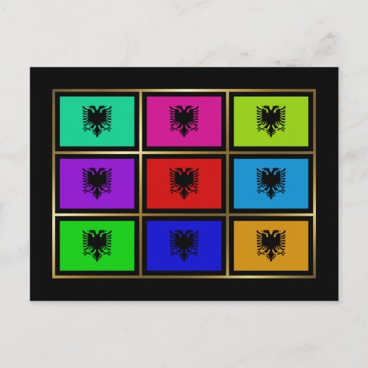 Albanien Multihue Flags Postkarte (Vorderseite)