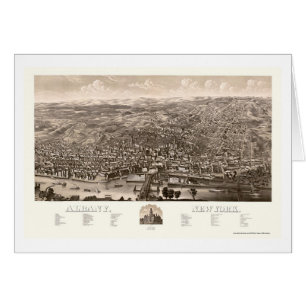 Albanien, NY panoramische Karte - 1879