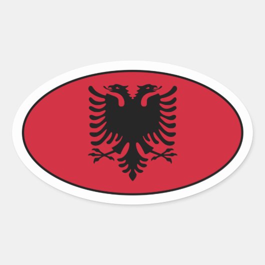 Albanien Oval Flag Sticker (Vorderseite)