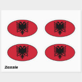 Albanien Oval Flag Sticker (Blatt)