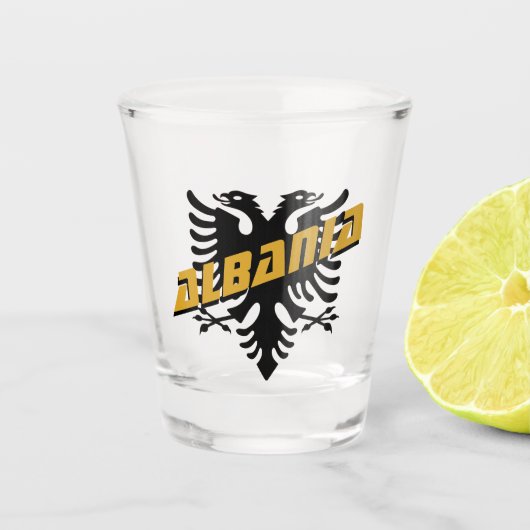 Albanien - Patriotisches Party und albanische Flag Schnapsglas (Vorderseite)