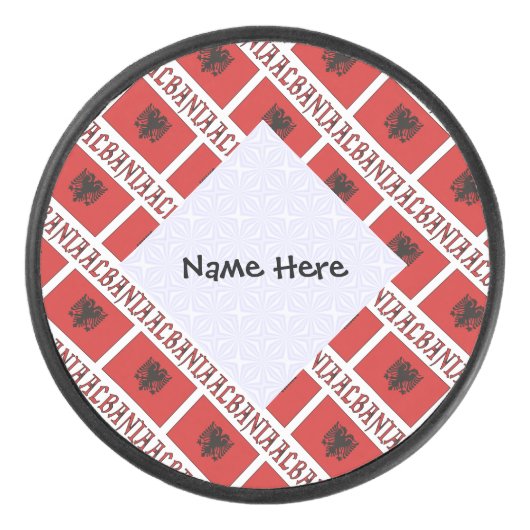 Albanien - Personalisierte albanische Flagge Eishockey Puck (Vorderseite)