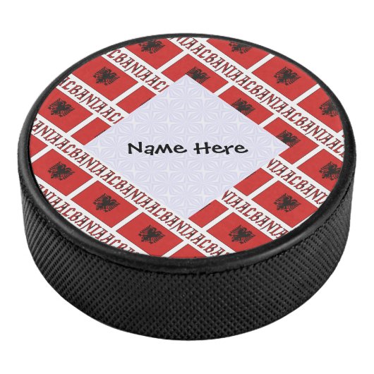 Albanien - Personalisierte albanische Flagge Eishockey Puck (3/4)