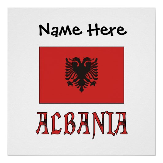 Albanien - Personalisierter Text der albanischen F Poster (Vorderseite)
