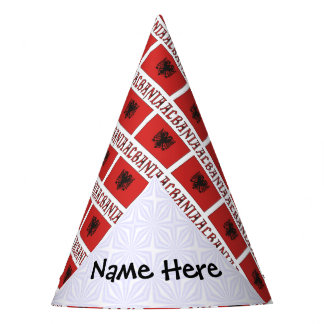 Albanien - Personalisierter Text unter albanischer Partyhütchen