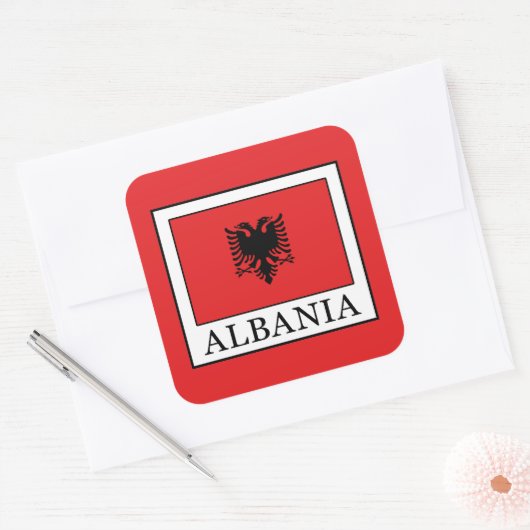 Albanien Quadratischer Aufkleber (Umschlag)