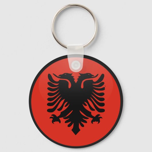 Albanien - Qualitätsflaggenkreislauf Schlüsselanhänger (Vorderseite)