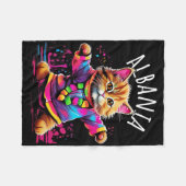 Albanien Quirky Funny Niedlich Colorful Dancing Ca Fleecedecke (Vorderseite (Horizontal))