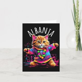Albanien Quirky Funny Niedlich Colorful Dancing Ca Karte