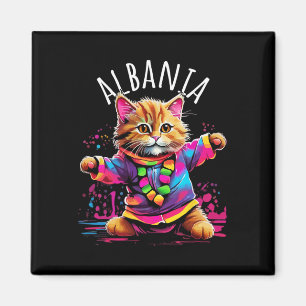 Albanien Quirky Funny Niedlich Colorful Dancing Ca Magnet