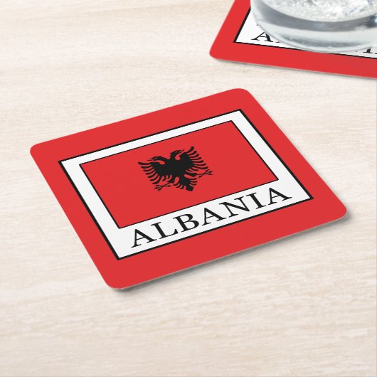 Albanien Rechteckiger Pappuntersetzer (angewinkelt)