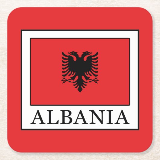 Albanien Rechteckiger Pappuntersetzer (Vorderseite)
