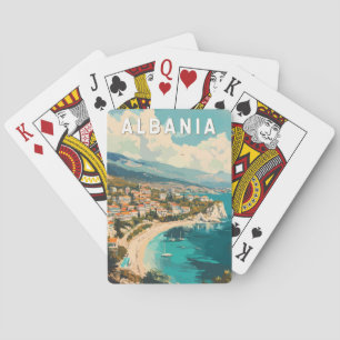 Albanien Reise Kunst Vintage Spielkarten