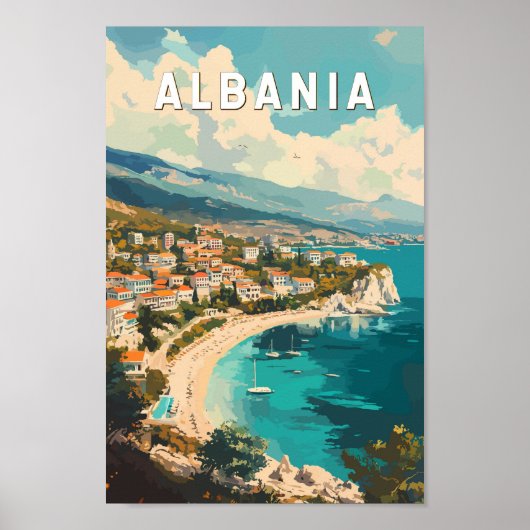 Albanien Reisen Kunst Vintag Poster (Vorne)