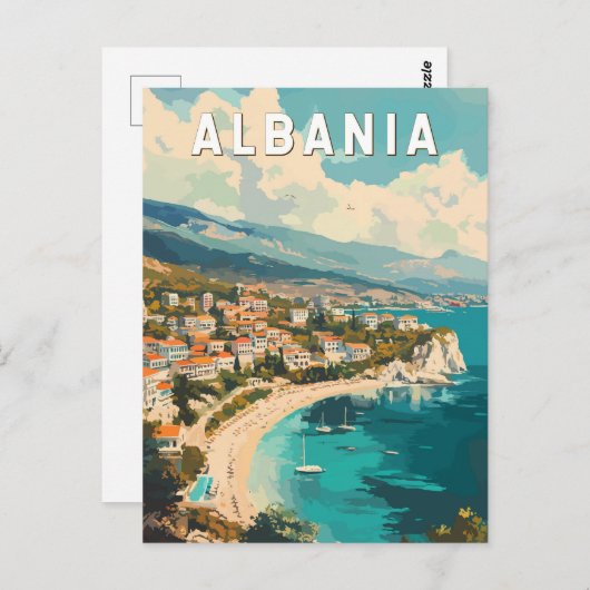 Albanien Reisen Kunst Vintag Postkarte (Vorne/Hinten)
