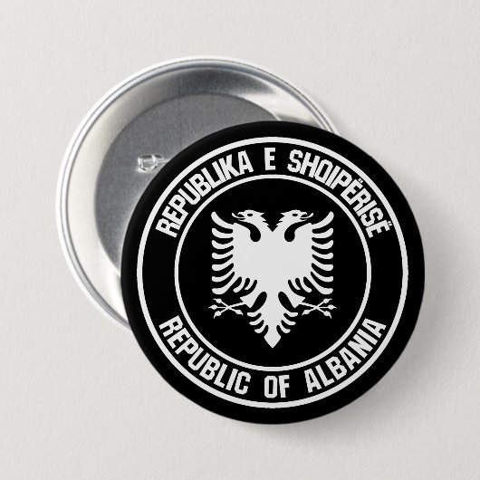 Albanien Runde Emblem Button (Vorne & Hinten)