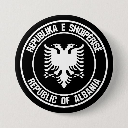 Albanien Runde Emblem Button (Vorderseite)