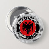 Albanien Runde Emblem Button (Vorne & Hinten)