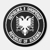 Albanien Runde Emblem Magnet (Vorne)