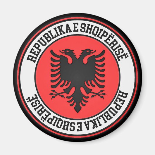 Albanien Runde Emblem Magnet (Vorne)