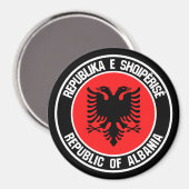 Albanien Runde Emblem Magnet (Vorderseite/Rückseite)