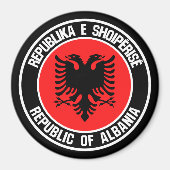 Albanien Runde Emblem Magnet (Vorne)