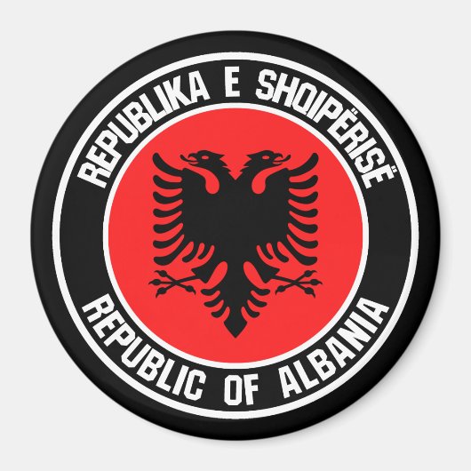 Albanien Runde Emblem Magnet (Vorne)