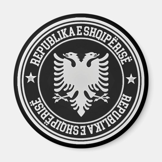 Albanien Runde Emblem Magnet (Vorne)