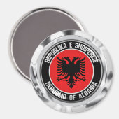 Albanien Runde Emblem Magnet (Vorderseite/Rückseite)