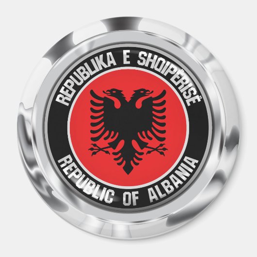 Albanien Runde Emblem Magnet (Vorne)