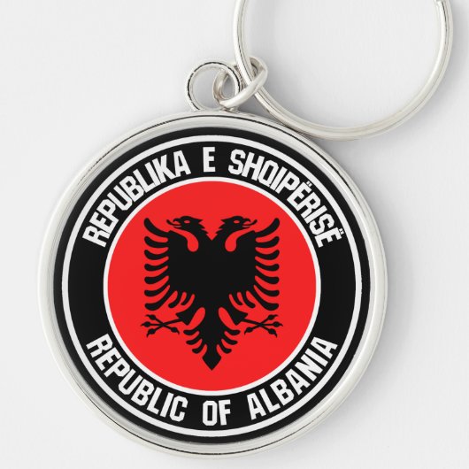 Albanien Runde Emblem Schlüsselanhänger (Vorne)