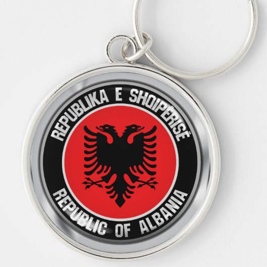 Albanien Runde Emblem Schlüsselanhänger (Vorne)
