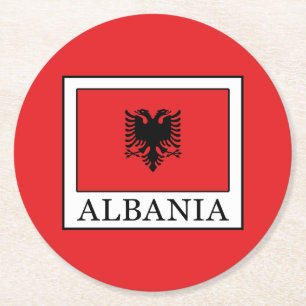 Albanien Runder Pappuntersetzer