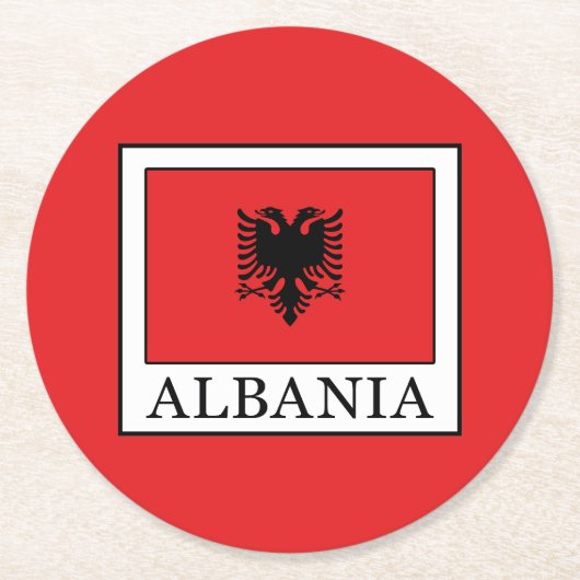 Albanien Runder Pappuntersetzer (Vorderseite)