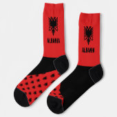 Albanien Socken, albanische Flaggen Farben / Sport Socken (Linkes Detail)