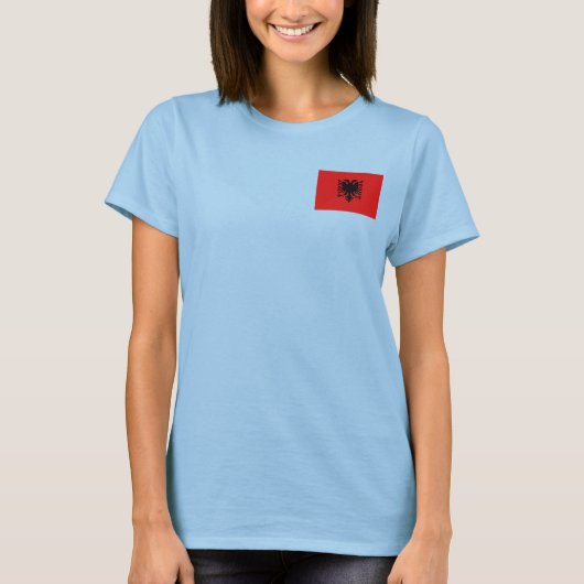 Albanien T - Shirt Flag and Map (Vorderseite)
