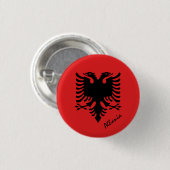 Albanien-Taste, patriotische albanische Flag-Mode Button (Vorne & Hinten)