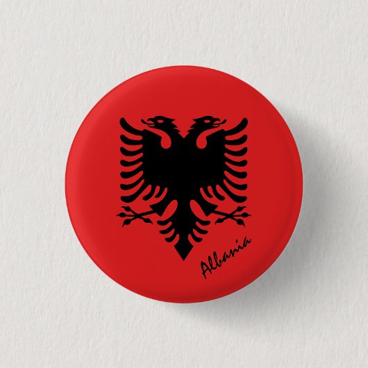 Albanien-Taste, patriotische albanische Flag-Mode Button (Vorderseite)