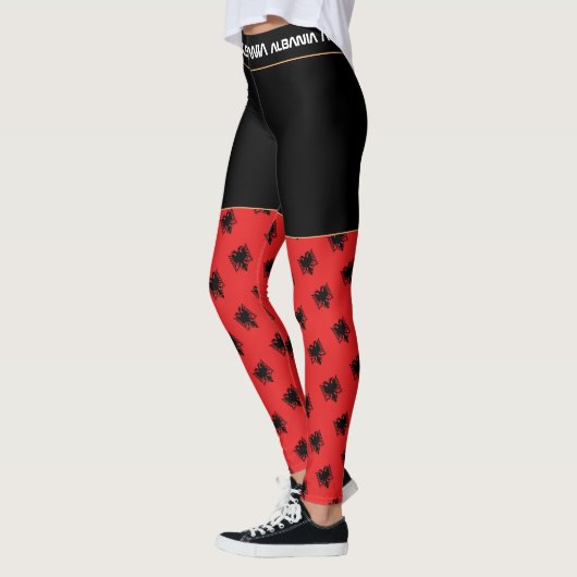 Albanien und Albanien Flag Fashion, Reise-/Sportfa Leggings (Links)