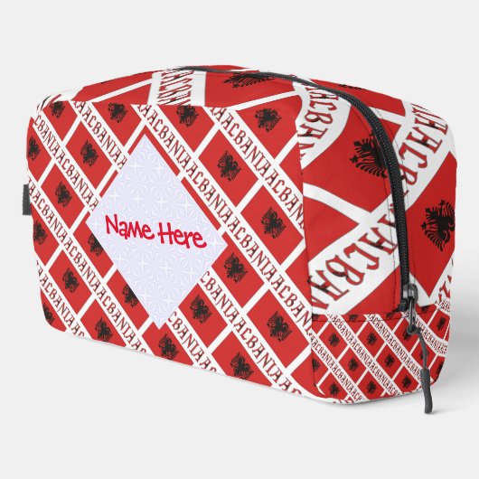 Albanien und Albanien - Flaggenstaaten - Rote Pers Waschbeutel (Rechte Ecke)