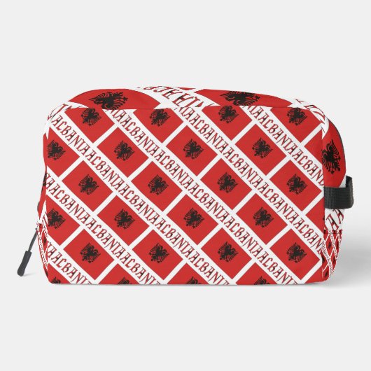 Albanien und Albanien - Flaggenstaaten - Rote Pers Waschbeutel (Rückseite)