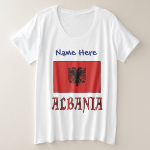 Albanien und Albanische Flagge Personalisiert  Große Größe T-Shirt