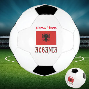Albanien und Albanische Flagge Rot Personalisierun Fußball