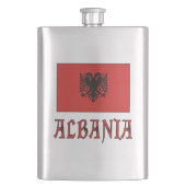 Albanien und die albanische Flagge Flachmann (Vorderseite)