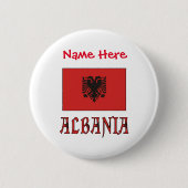 Albanien und die albanische Flagge - Rote Personal Button (Vorderseite)