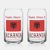 Albanien und die albanische Flagge - Rote Personal Dosenglas (Vorderseite)