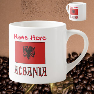 Albanien und die albanische Flagge - Rote Personal Espressotasse