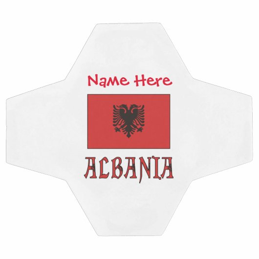 Albanien und die albanische Flagge - Rote Personal Fußball (Flach)