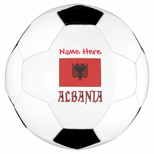 Albanien und die albanische Flagge - Rote Personal Fußball (Vorderseite)