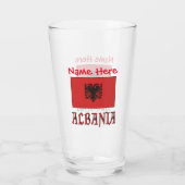 Albanien und die albanische Flagge - Rote Personal Glas (Rückseite)